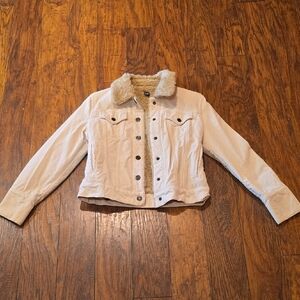 GAP Cream Sherpa-Lined Denim Jacket